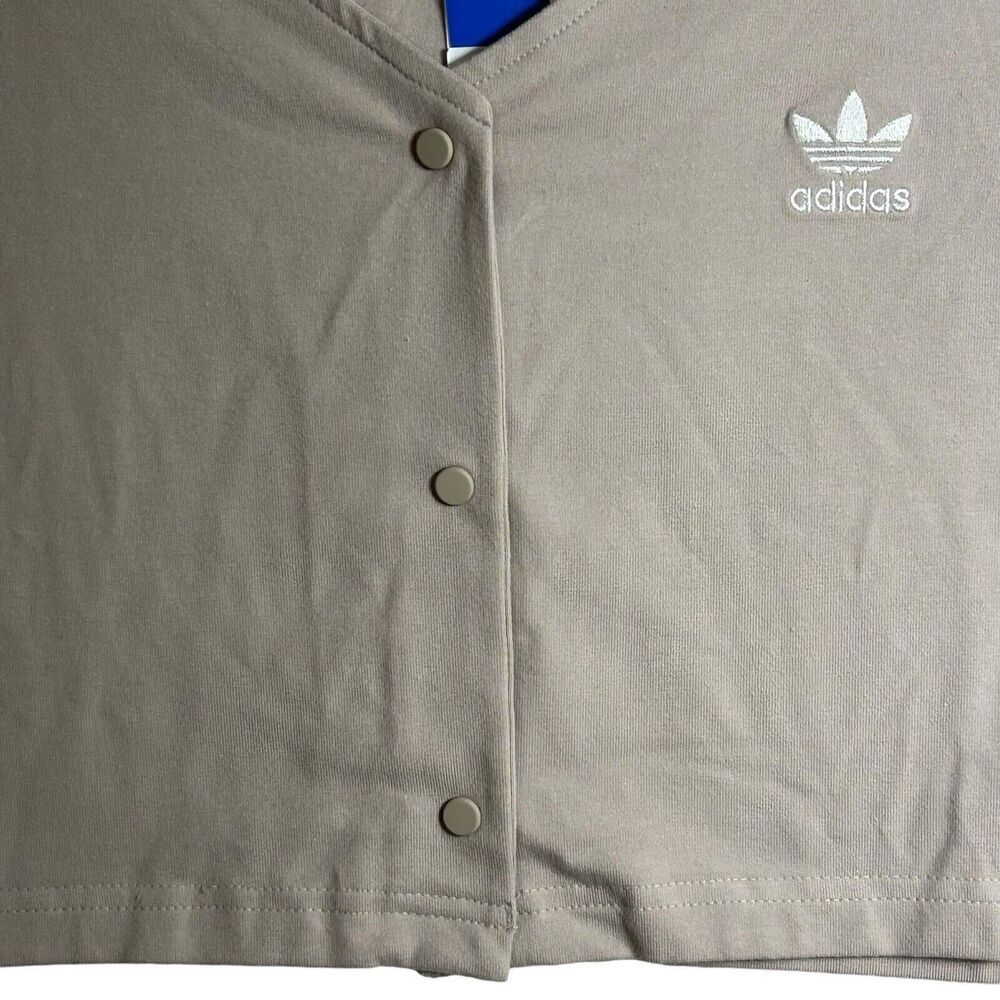 NEW adidas Adicolor Classics 3-Stripes Women's Button Long Sleeve Tee Size XL - Picture 4 of 11